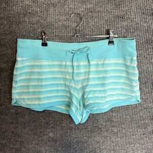 No Boundaries Blue Stripe Lounge Shorts Y2K Low Rise Drawstring Beach